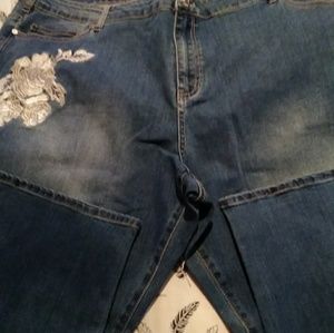 Woman Within Embellished Jeans Size 28W NWOT